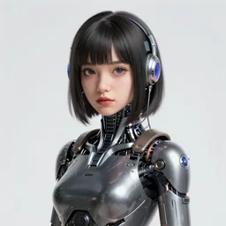 synthwave biopunk cyborg girl portrait with implants detailed rendering realistic photo cinematic 3d hd key visual official media with frank Miller Alex Ross giger style trending