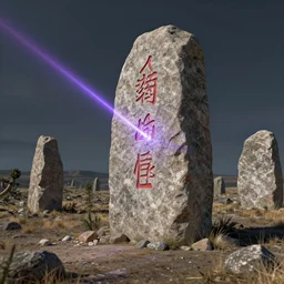 the georgia guide stones being disintegrated by a laser beam, detailed, 8 k, trending on artstation
