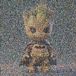 a cute groot in batman costume, highly detailed, mega detailed,