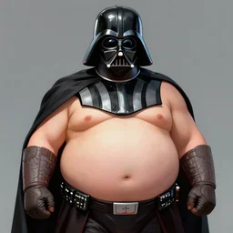 a portrait of morbidly obese darth vader illustrated by ron english, trending on artstation, concept art, smooth, sharp focus, illustration, les edwards, ed repka