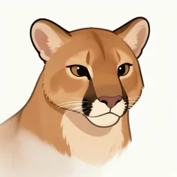 a cartoon drawing of main character portrait anthro anthropomorphic mountain lion head animal person fursona wearing suit and tie furry 2 d masterpiece commission art solid background