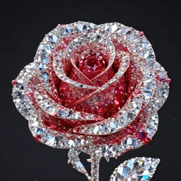 high quality 3 d render of a rose made of crystal and rubies, intricate details, fine gems, unreal engine, ray tracing, octane render, 3 ds max, volumetric lighting, reflective gems, trending on artstation, cgsociety