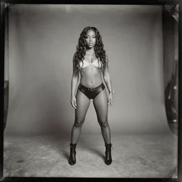 A daguerreotype photograph of Doja Cat wide shot