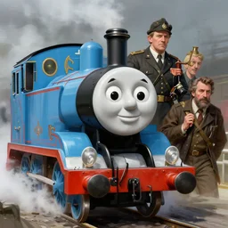 thomas the tank engine during world war one, beksinsky, intricate, highly detailed, centered, digital painting, artstation, concept art, smooth, sharp focus, illustration, artgerm, tomasz alen kopera, peter mohrbacher, donato giancola, joseph christian leyendecker, wlop, boris vallejo