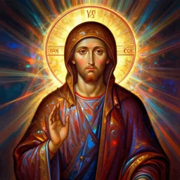 A orthodox icon made of a blood + refractive light + caustics + backlit + incredible lighting + strong rim light + highly detailed + god rays + digital painting + HDRI + vivid colors +  high contrast + 8k resolution + intricate + photorealistic + smooth + by Alvaro Castagnet + Peter Mohrbacher + Dan Mumford