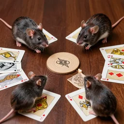 mafia mice playing cards against each other