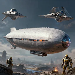 a bulbous spaceship inspired by a Zeppelin submarine, star destroyer, ilm, beeple, star citizen halo, mass effect, starship troopers, elysium