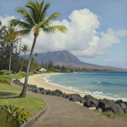 painting of Kapalua Maui, by Edward Hopper