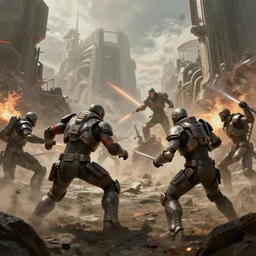 epic battle scene, art by steve argyle, cgsociety, hyper realism, ray tracing, hyper - reality, matte painting, conceptual, design, conceptual art, sci fi, concept
