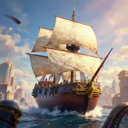 james paick - a victorian airship under attack over the city, vibrant, 5 0 mm lens, game environment design, behance hd, dramatic lighting, cinematic, global illumination, deviant art, trending on artstation, bloom