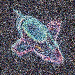Neon 2d vector art of a spaceship