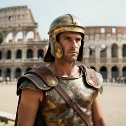 a gladiator in a cinematic closeup. at roman arena. canon eos c 3 0 0, ƒ 1. 8, 3 5 mm. 8 k. medium - format print. inspired by roger deakins cinematography, photorealistic