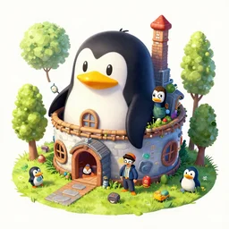 generated nintendo 6 4 concept art of a penguin house, artgerm, rutkowski, tooth wu, beeple, and intricate