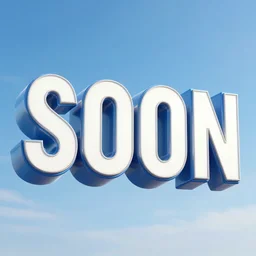 giant floating text saying SOON