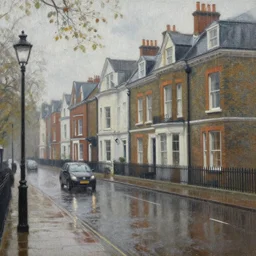 a beautiful painting of rainy victorian london, by Alena Aenami, featured on ArtStation
