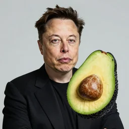 Elon Musk in the style of avocado