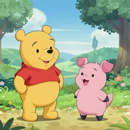Winnie the pooh and piglet as pokemons