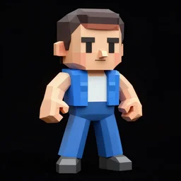 a render of a low poly 3d model of 90's Jean Claude Van Damme, psx style, playstation 1 graphics, model is t-posing, black bg