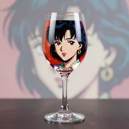 a wine glass, anime in the style of pop art, astounding beauty, a legacy piece, by andy warhol and makoto shinkai