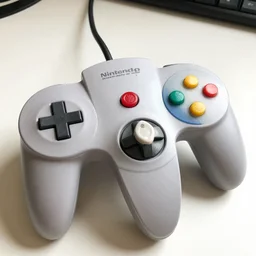closeup potrait of nintendo 64 controller on a table , photograph, natural light, sharp, detailed face, magazine, press, photo, Steve McCurry, David Lazar, Canon, Nikon, focus