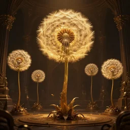 4 k cinematic still portrait of a bipedal dandelion monster in a dark liminal space room, amber glow, deep focus, d & d, fantasy, intricate, elegant, highly detailed, digital art, art station, concept art, matte, sharp focus, illustration, dark fantasy art, hearthstone, art by artgerm and greg rutkowski and alphonse mucha