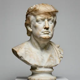 an ancient greek marble bust of donald trump, high resolution photo, studio lighting, 4 k