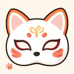 cute kawaii fox mask, illustration, comics style
