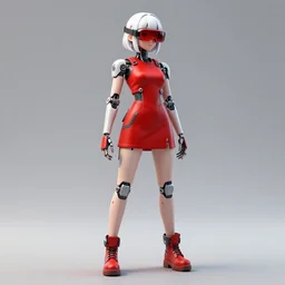 anime keyshot of a girl with white hair as a cyborg, red dress, red vr glasses, streetwear, techwear, full body, detailed portrait, intricate complexity, by takato yomamoto, greg rutkowski, james gilleard, atey ghailan, artgerm, ross tran, conrad roset, ilya kuvshinov