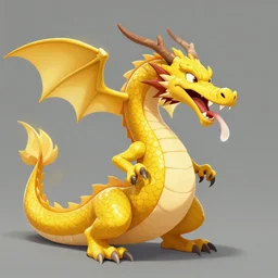 yellow dragon vomiting, digital art, trending on deviantart
