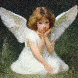 cute girl angel in the style of John William Waterhouse