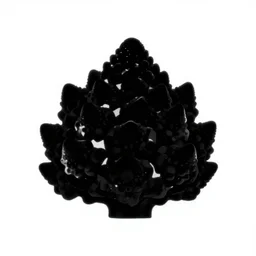 black logo romanesco simple side view, white background, sharp edges, symetrical