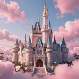 pink clouds float around castle, highly detailed, unreal engine, ultra hd, byshinkai makoto, trending on art - station