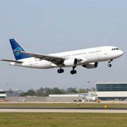 photo of a plane landing at an airport