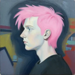 greg manchess portrait painting of doradura, pink hair, pale, 1 8, medium shot, asymmetrical, profile picture, organic painting, rainy day, matte painting, bold shapes, hard edges, street art, trending on artstation, by huang guangjian and gil elvgren and sachin teng