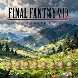 final fantasy vi hd remaster, mog chibi sprite walk cycle, squaresoft official media, seamless texture