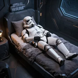 general grievous, sleeping in his star wars style bed room, dreaming