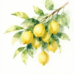 A beautiful lemon tree, trending on artstation, watercolor painting