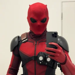 red hood cosplay, cellphone picture