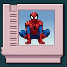 spider - man video game for nes, pixel art, 8 - bit
