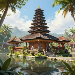 A beautiful, perfect, impressive, amazing concept art digital CG painting of a place in Bali, trending on ArtStation, Unreal Engine