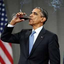 barack obama chugging wine and smoking cigarettes