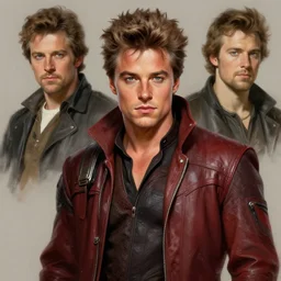 character concept portrait of James Dean as Starlord, digital painting, concept art, smooth, sharp focus, illustration, from Metal Gear, by Ruan Jia and Mandy Jurgens and William-Adolphe Bouguereau, Artgerm