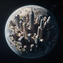 City on Asteroid Photo from Space, sci-fi, futuristic, 8k photorealistic, HD, high details, trending on artstation