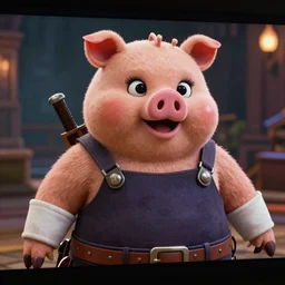 Miss Piggy in Mortal Kombat 11, ps5 cinematic screen capture, 4k