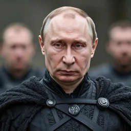 A badass portrait photo of putin Based upon the popular Game of Thrones character, award winning photography, sigma 85mm Lens F/1.4, blurred background, perfect faces