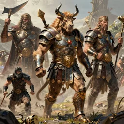 minotaur warrior, wearing ancient greek armor, beksinski, wayne barlowe, adrian smith fantasy art, the hobbit art, lord of the ring art, the witcher concept art, trending on artstation, game of throne art