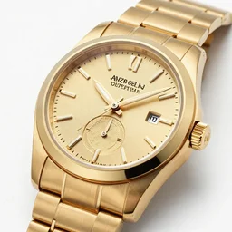 expensive gold watch design, highly detailed, product photography