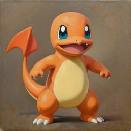 highly realistic charmander, oil on canvas, intricate, 8 k highly professionally detailed, hdr, cgsociety