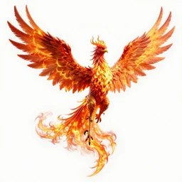 hyperdetailed image of a humanoid phoenix with its full body flaming and wings spread and a detailed head and face 8 k extremely detailed hd hyperrealism fiery extremely accurate unbelievably creepy movie studio style
