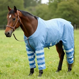 horse with inmate clothes